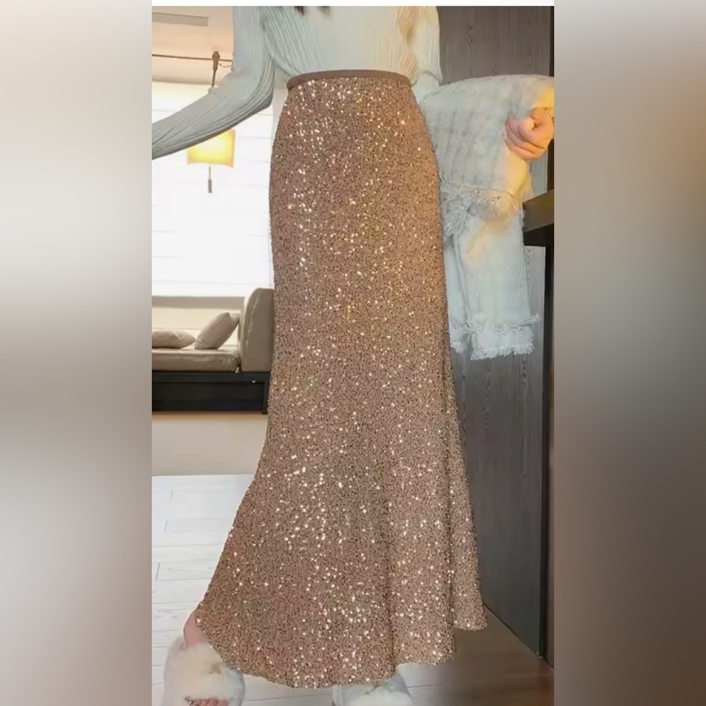 Sparkling Gold Maxi Skirt